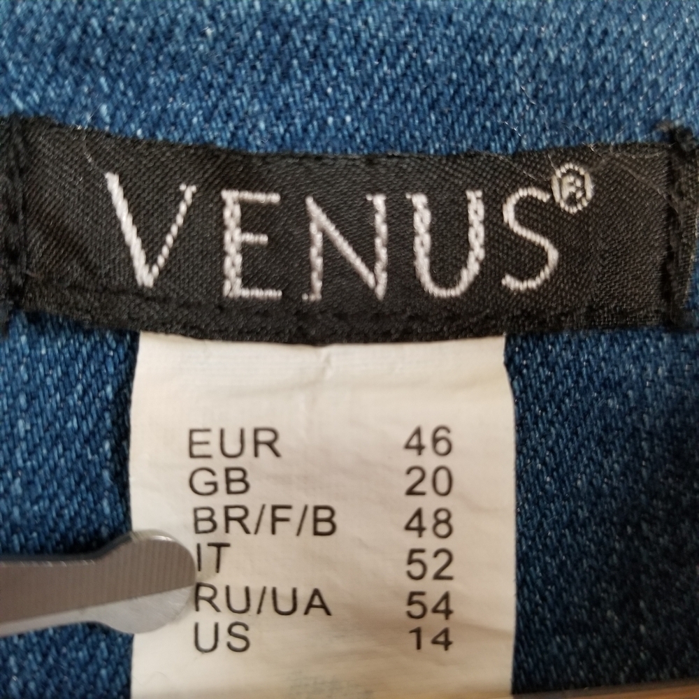 Venus Denim Mini Dress Size 14 - Picture 7 of 8